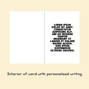 Example of interior of Team Dark Birthday Card with personalized writing
