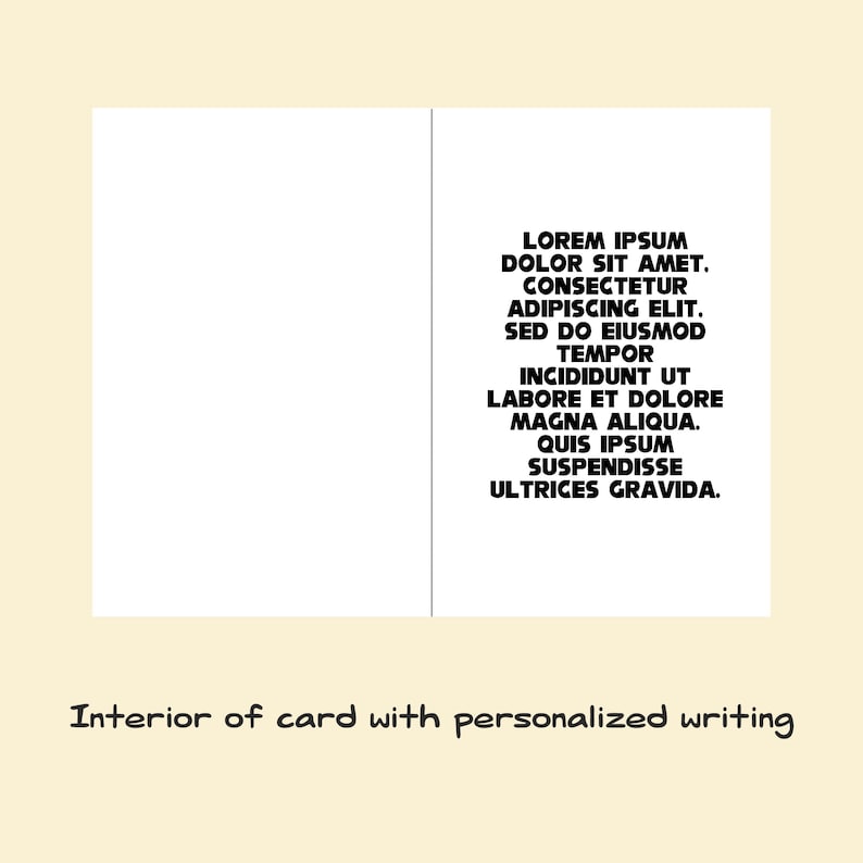 Example of interior of Team Dark Birthday Card with personalized writing