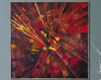 Large Original Oil Painting, Abstract Painting, Modern Decor,  Prophetic Art, red
