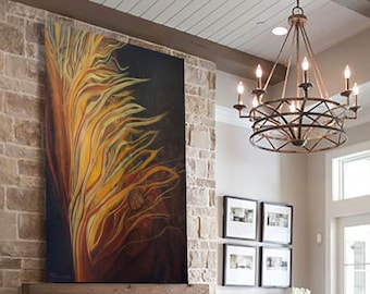Large Original Oil Painting: Abstract Christian Art, Modern Decor