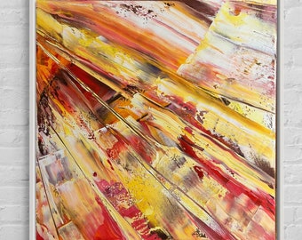 Abstract Oil Painting: Modern Christian Art with White Frame