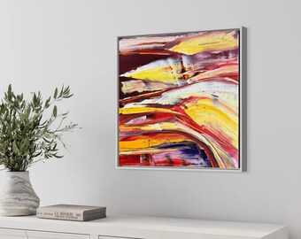 Original Abstract Oil Painting: Modern Art Decor, 24x24 inch
