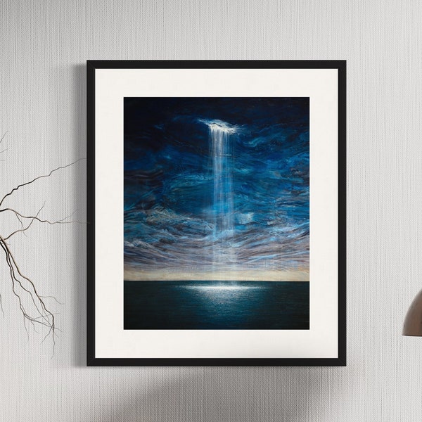 Paper Print The Light from Above, Original Painting Prophetic Art Christian Artwork Modern Wall Decor