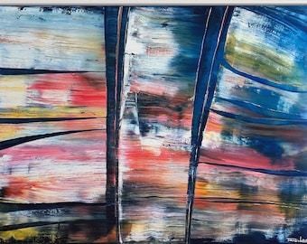 Opened Doors: Large Original Abstract Oil Painting, Modern Decor