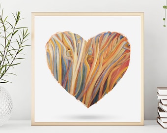 Harvest Heart, Heart brushes, Love sign, large heart, Wedding gift, Abstract heart