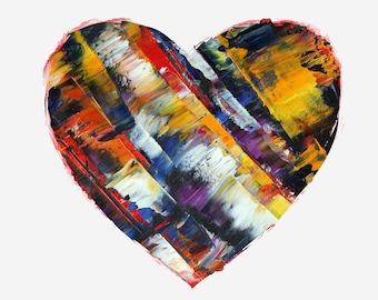 Abstract Heart Print: Textured Canvas Art, Love Sign