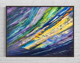 Large Abstract Oil Painting: Modern Christian Art, Framed Canvas