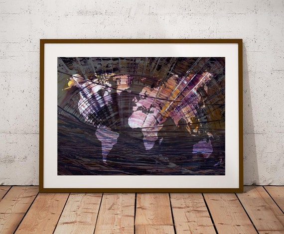 DIGITAL DOWNLOAD World Map Printable Wall Art Poster Print - Etsy