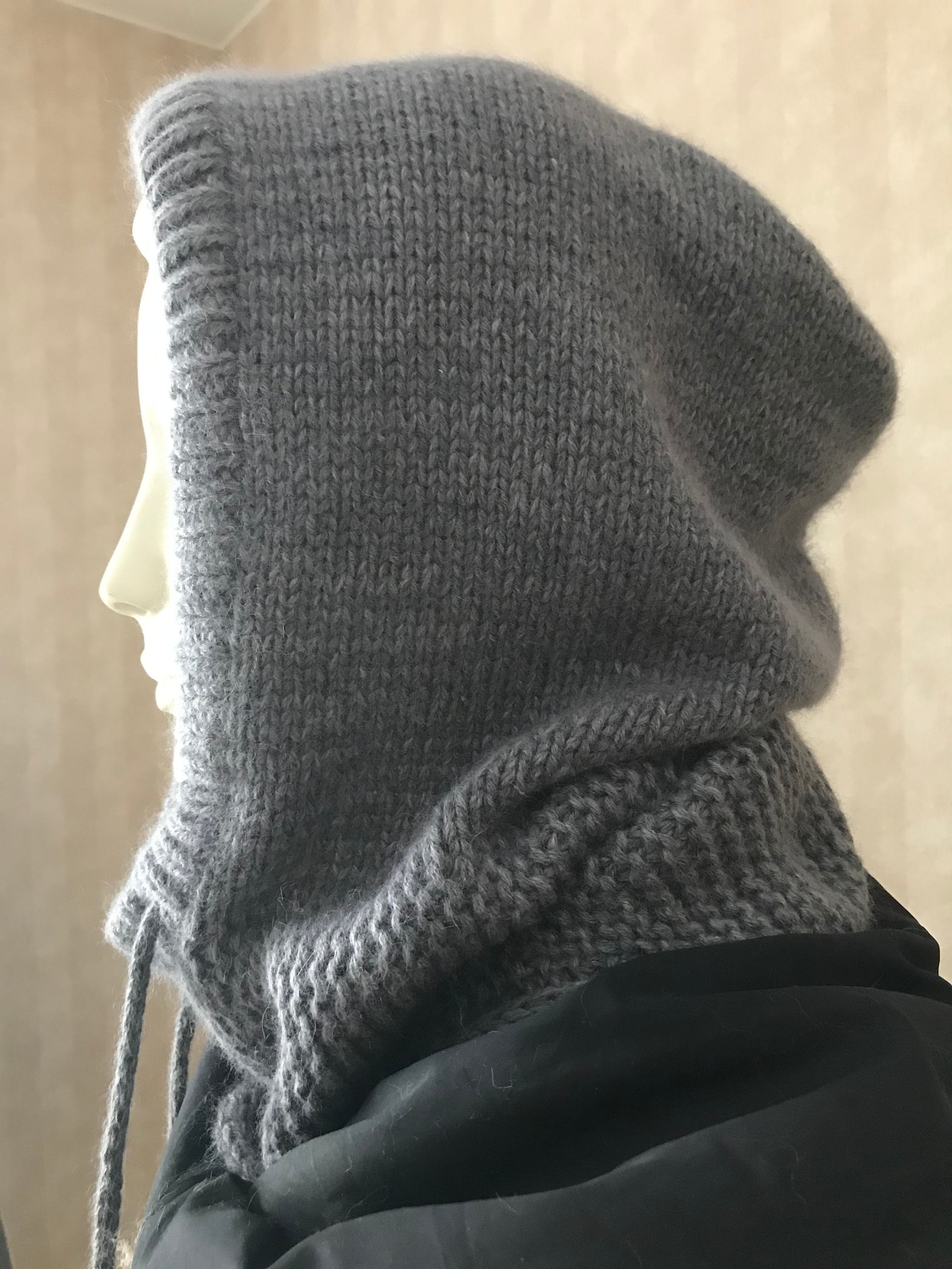 Hand Knitted HoodHooded scarf / balaclava / knit hood / Etsy