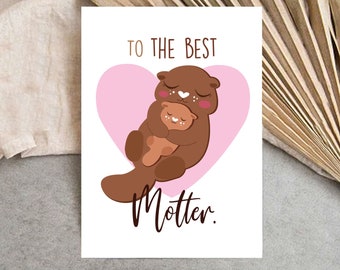 Printable Mother's Day card, Mothers Day Card, Otter Mothers Day, Motheres day, Download for Mothers Day, First Mothers day, Otter Card