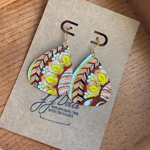 Vintage Tin Earrings, Recycled Tin Jewelry, Repurposed Tin Earrings, Upcycled Earrings