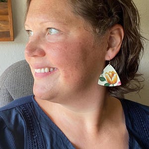 Vintage Tin Earrings, Repurposed Tin Jewelry