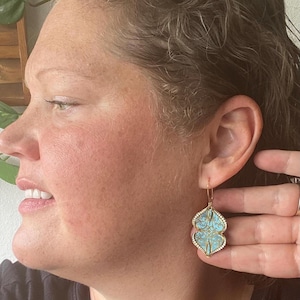 Vintage Tin Earrings, Repurposed Tin Jewelry