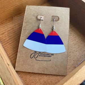 Vintage Tin Earrings, Repurposed Tin Jewelry
