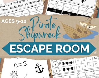 Pirate Escape Room Game. Printable Party Game for Kids and Families. Escape Rooms Kit, Printable Party Game, Mystery Puzzle, DIY Escape Room