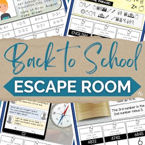 Back To School Kids Escape Room, First Day of School Activity, Teacher Classrooms, Kids Puzzles, Printable Party Game, Icebreaker Activity