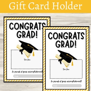 Porta-cartão-presente de formatura, presente de última hora para formandos, turma de 2025, você conseguiu, cartão de orgulho por conquistas, download instantâneo, PDF