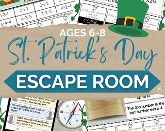 St. Patrick's Day Escape Rooms for Kids, Printable Party Game, Mystery Puzzle Game, Puzzles for Kids, DIY Party Game, St Patricks Day Games
