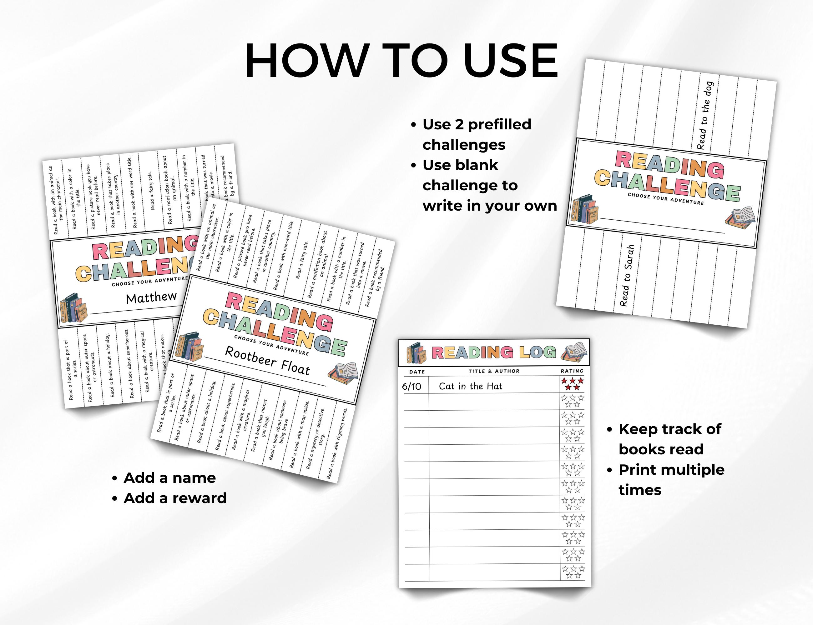 Reading Tracker for Kids – Tear-off Printable Reading Challenge Chart ...