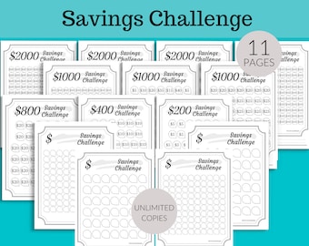 Savings Challenge Bundle, Savings Tracker, Savings Printable, Money Tracker, Habit Tracker, Printable Savings, Goal Setting, Money Saving