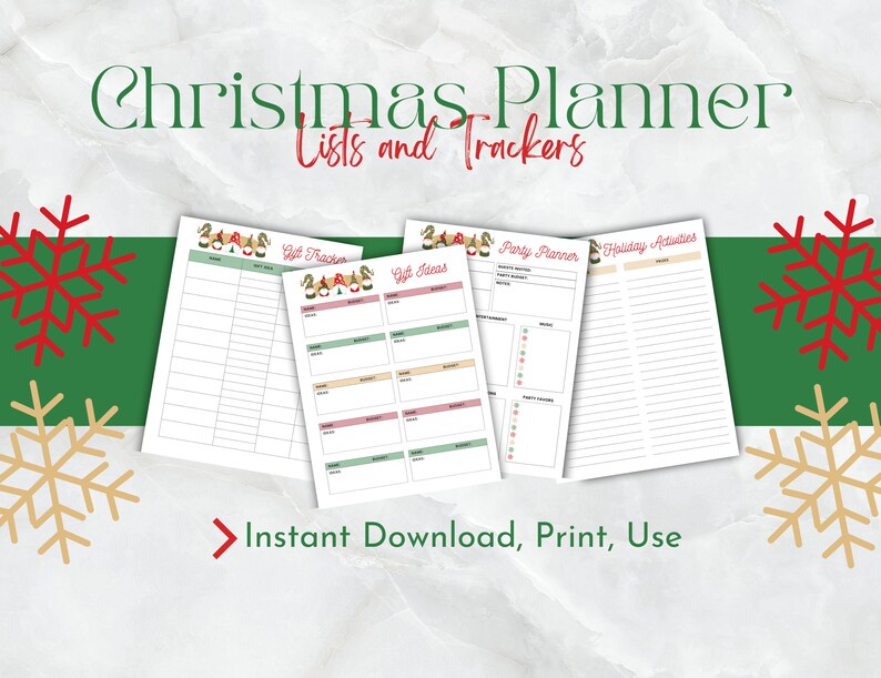 Gnome Christmas Planner Printable, Gnome Holiday Planner, Gnome Gift ...
