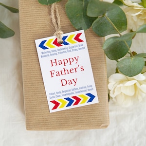 Father&#39;s Day Gift Tags Printable | Instant Download Dad Tags | DIY Father&#39;s Day Gift for Him | Card Alternative | Gift Tag for Dad from Kids