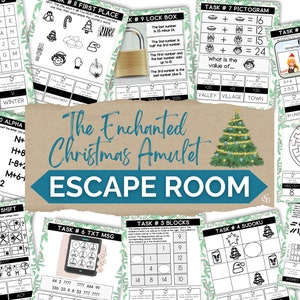 Christmas Escape Rooms for Kids, Printable Party Game, CHRISTMAS Theme, Puzzles for Kids, DIY Party Game, Ages 9-12.
