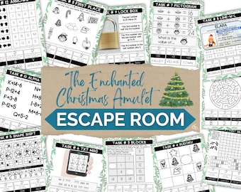 Christmas Escape Rooms for Kids, Printable Party Game, CHRISTMAS Theme, Puzzles for Kids, DIY Party Game, Ages 9-12.