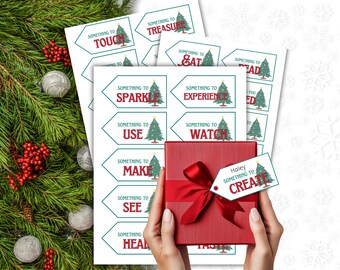 Something you want, need, wear, read tags, midful gift tags for intentional gifting, 12 days of christmas, advent calendar, 5 senses gifts