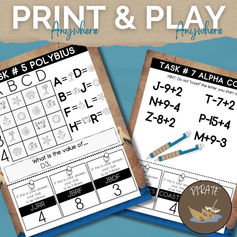 Pirate Escape Room Game. Printable Party Game for Kids and Families ...
