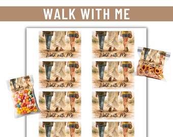 Printable Christ centered inspirational gift tag, Encouraging faith-based walk with me treat tag, Uplifting thank you tag, favor tag, PDF