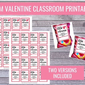 Editable Gem Valentine Printable, Valentine Treats, Classroom Valentines, Valentine Gift Tag, Valentine Party, Valentine Favor Tags, Canva