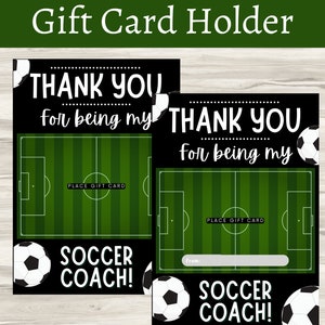 Soccer Coach Gift Card Holder; Coach Appreciation Gift Made Easy, End of Season Gift Tag, Sports Gift Tags, Last Minute Gift for Kids, PDF