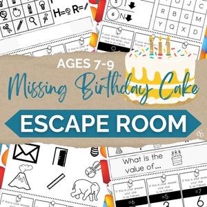 Birthday Escape Rooms for Kids, Printable Party Game, BIRTHDAY Theme, Mystery Puzzle Game, Puzzles for Kids, DIY Party Game for Ages 7-9.