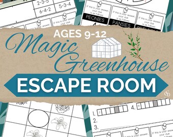 Printable Escape Rooms for Kids, Magic Greenhouse Theme, Printable Party Games, Puzzles for Kids, Birthday Party Game, Plant Lover Game