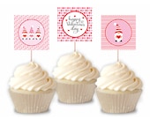 Valentine Gnome Cupcake Topper Printable, Gnome Valentine Gift Tag, Valentine Party, Valentine Favor Tags, Hang Tag, Bag Tag, Party Supplies