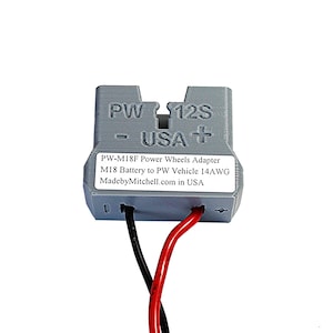 Power Wheels 12V Battery Connector Replace Costly Batteries Upgrade to Lithium 18V/ 20V pack, 14AWG Pn; PW-12S