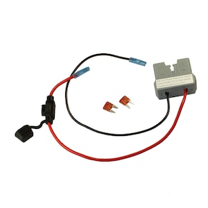 Power Wheels 12V Battery Connector Replace Costly Batteries Upgrade to Lithium 18V/ 20V pack 14AWG Fused, F2 (0.250&quot;) terminals PN: PW-12SF2