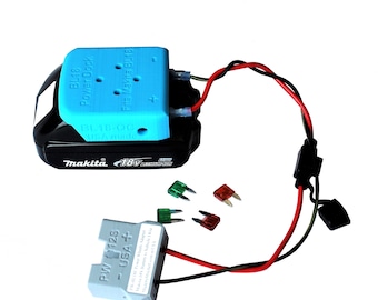 Power Wheels Upgrade to Makita BL1830, BL1840, BL1850, BL1860 Lithium 18V Battery Adapter + Fuses, Quick Disconnect PN: PW-BL18F