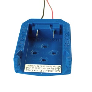 Power Dock Battery Adapter Holder Mount - for Kobalt 24v Battery - KB and New KXB Ultimate Output - 16AWG Wires - Pn: K24-PD