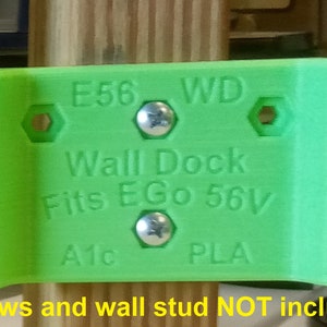 EGo 56V Battery Holder Mount Storage Wall Stud Mount - Lawn Mower Trimmer Blower - PN: E56-WD