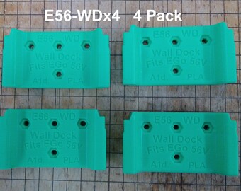 EGo 56V Battery Holder Mount Storage 4-Pack Wall Stud Mount - Lawn Mower Garden Trimmer Blower - PN: E56-WDx4