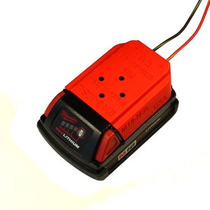 Power Dock for Milwaukee M18 18V Battery - Milwaukee Power Mount - 14AWG Wires PN: M18-PD-14