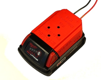 Base de alimentación para batería Milwaukee M18 de 18 V - Soporte de alimentación Milwaukee - Cables de 14 AWG PN: M18-PD-14