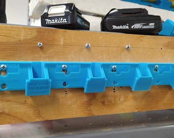 MK18 5 slot Makita Battery Rack, Wall Mount Latching Storage Rack, for 18V Makita BL18..B USA Pn MK18x5-WR