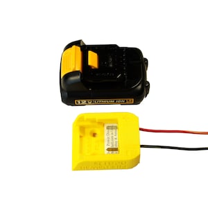 Power Dock for DeWalt D12 12V Battery - DeWalt Battery Mount - 14AWG Wires PN: D12-14