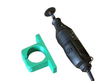 Rotary Tool Holder Clamp for Dremel 100-300 & 7760 Vise or Table Mount - for Craftspeople and Crafters - USA Made PN; DH-47VT