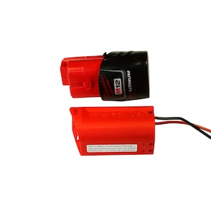 Power Dock for Milwaukee M12 12 Volt Battery - Milwaukee Battery Mount - 14AWG Wires PN: M12-14