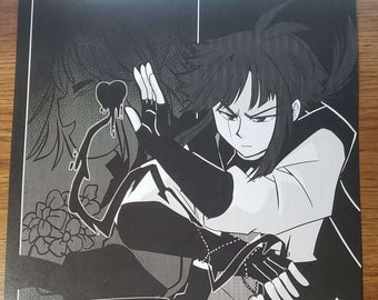 May include: Black and white illustration of a character with long black hair, wearing a black outfit and a necklace with a heart pendant. The character is holding a heart-shaped object in their hand. The text "XTALE VII" is at the bottom of the image.
