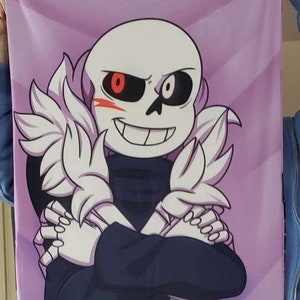 Artistic representation of sans from undertale and jesus on the cross